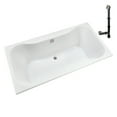 thumbnail image 4 of Streamline N-4460-766-BNK 60 in. x 32 in. Acrylic Soaking Drop-In Bathtub in Glossy White, With External Drain in Brushed Nickel, 4 of 14