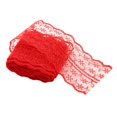 thumbnail image 2 of Cinta de Encaje de 2 Metros, Tela con Patrón Floral, Cinta Ancha Elástica, Adornos Anchos de Encaje, Tela de Encaje Africano Francés, Adornos de Encaj rojo Soledad Ajuste ancho de la tela del cordón, 2 of 10