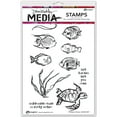 thumbnail image 2 of Ranger Scribbly Fishes Dina Wakley Media Cling Stamps 6"X9", 2 of 2