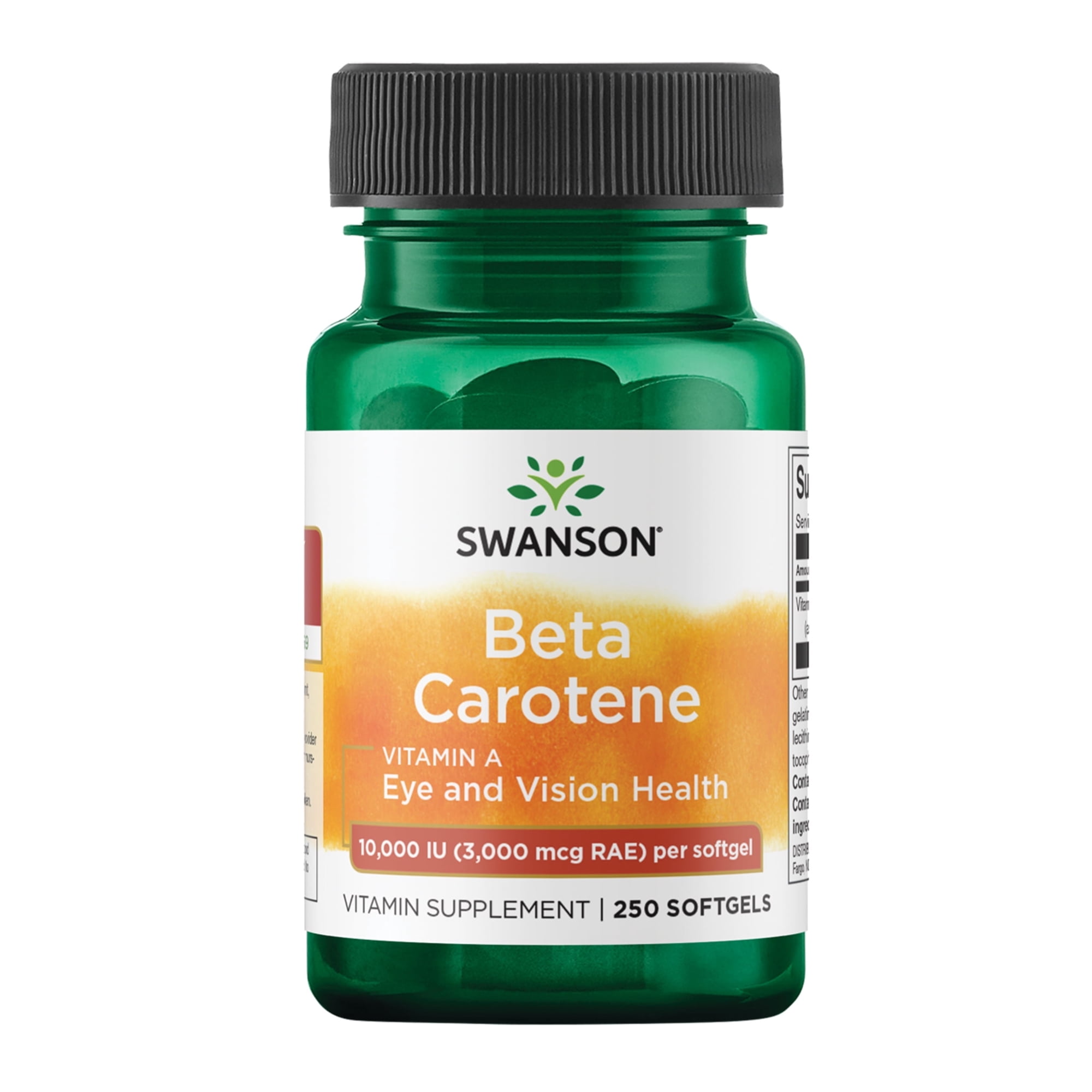 Swanson Beta-Carotene - Vitamin A Supplement Promoting Immune Health, Eye & Skin Health - (250 Softgels, 3000mcg Each)