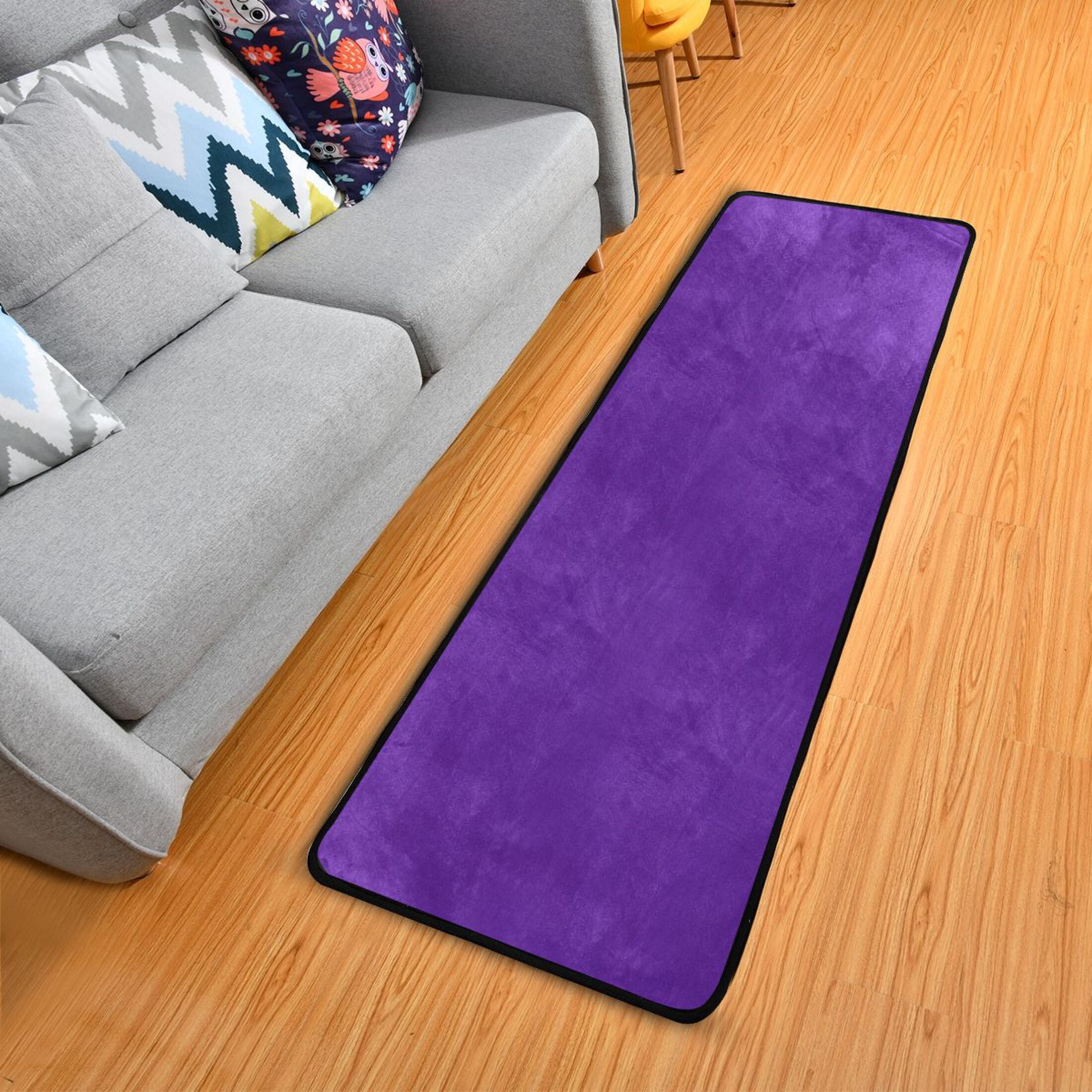 Ryvnso Dark Purple Hallway Runner Rugs Floor Carpet Non Slip Entryway Mat 2' x 6'