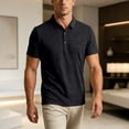 thumbnail image 6 of JOANKDMI Jacquard Shirts for Men Short Sleeve Casual Golf Tops Subtle Pattern Lightweight Breathable Athletic Tennis Shirt Classic Fit Summer Activewear, M-4XL, 6 of 7