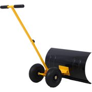 Roromall Snow Pusher Snow Shovel with Wheels Adjustable Angle Handle Snow Removal Tool 29 Blade Snow Plow