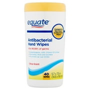 Equate Antibacterial Hand Wipes, Citrus Scent, 40 Ct