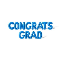 Letter Balloons - CONGRATS GRAD 16" Inch Alphabet Letters Foil Mylar Balloon Graduation Party Banner (Blue)