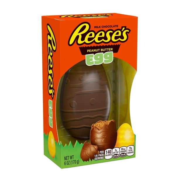 REESE'S, Milk Chocolate Peanut Butter Egg Candy, Easter, 6 oz, Gift Box