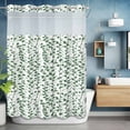 thumbnail image 6 of Eucalyptus Leaves No Hooks Shower Curtain with Snap-in Liner Spring Pastoral Vintage Green Leaf Shower Curtains for Bathroom, Waterproof, Easy Install, Washable 72"x84", 6 of 9