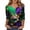 Black 1, variant on Women's Blouses Plus Size,Mardi Gras Shirts for Women 3/4 Sleeve Sequin V Neck Mardi Gras Outfits Summer Graphic Holiday Carnival Shirt