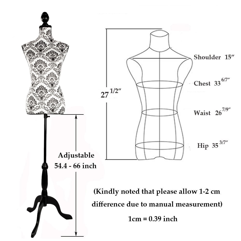 Ktaxon Female Dress Form Pinnable Mannequin Body Torso with Wooden