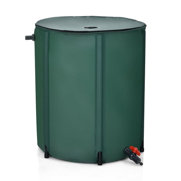 Resenkos 53 Gallon Portable Collapsible Rain Barrel Water Collector,Green