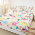 thumbnail image 3 of Manfei Child Boys Girls Kawaii Dino Full Size Sheets 4-Piece,Jungle Animal Breathable Bed Sheets,Cartoon Dinosaur Lightweight Sheet Sets,Lightweight Room Decor, 3 of 7