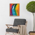 thumbnail image 2 of Vibrant Rainbow Peacock Feather Abstract Macro Painting Art Print Framed Poster Wall Decor 12x16 inch, 2 of 5