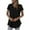 Black, variant on JGGSPWM Women's Fashion Summer V Neck Short Sleeve Pleated Hem Loose Comfort Breathable Casual Tees Tops Blue XL