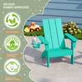 thumbnail image 5 of WestinTrends Ashore Kids Outdoor HDPE Plastic Modern Adirondack Patio Chairs with Cup Holders (Set of 2), Turquoise, 5 of 14