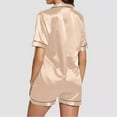 thumbnail image 6 of WTXUE Womens Pajama Sets Silk Pajamas for Women Button Down 2 Piece Satin Shorts Set Ruffle Notch Collar Sleepwear Short Sets for Women Comfy Pajamas for Women Set Summer Sets for Women B XL, 6 of 6