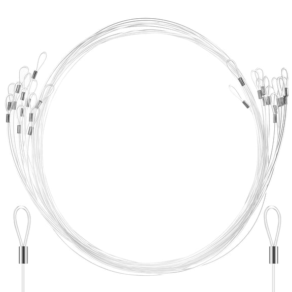 Tineasur 12Pcs Hanging Cords Clear String for Hanging Decorations Strong Nylon Wire for Home Use