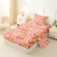 thumbnail image 2 of Erosebridal Capybara Lover Kids Twin Sheet Sets, Love Heart Flower Bedding, 3 Pieces, 2 of 5