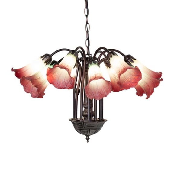 Meyda Tiffany 185083 Seafoam/Cranberry Tiffany 12 Light 24" Wide Chandelier - MultiColor