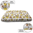 thumbnail image 3 of Sketch Pet Bed, Paint Splashes Flowers Bees and Honey Jars, Chew Resistant Pad for Dogs and Cats Cushion with Removable Cover, 24" x 39", White Mustard Ginger, by Ambesonne, 3 of 4