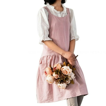 

Antifouling vest apron for adults made of washed cotton and linen student apron