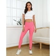 thumbnail image 6 of HDE Trendy Design Workout Leggings Fun Fashion Graphic Printed Cute Patterns Neon Pink L, 6 of 7