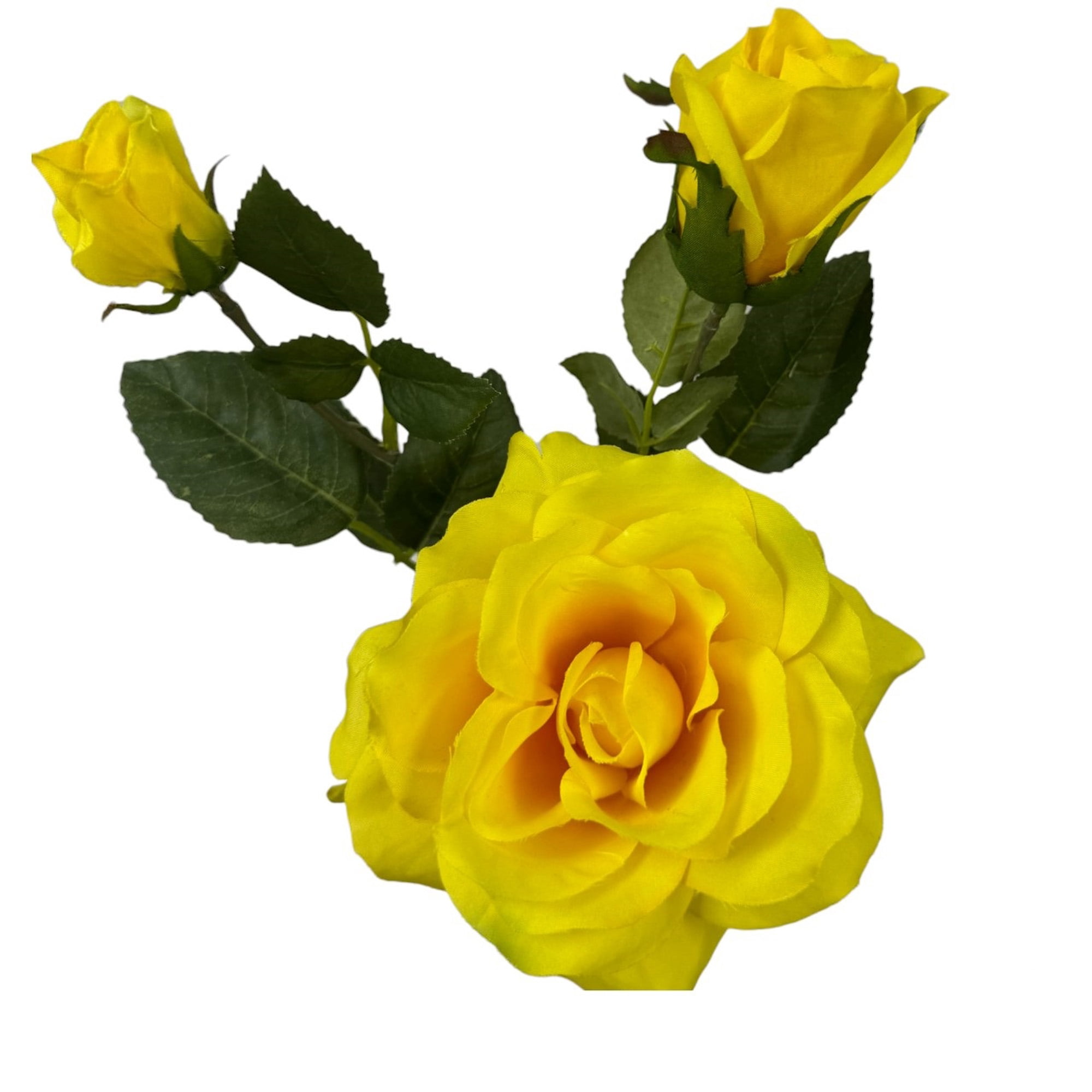 (2 pack) Mainstays 31" Tall Artificial Yellow Rose Flower Stem, Indoor Decoration