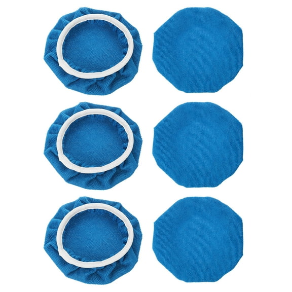 Uxcell 6pcs Car Polisher Bonnet Buffing Pad Micro-fiber for 7"-8" Car Buffer Bonnets Polisher, Dark Blue