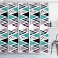 thumbnail image 1 of Ambesonne Geometric Shower Curtain, 80s Memphis Zigzag, 69"Wx70"L, Lavender Cadet Blue, 1 of 3
