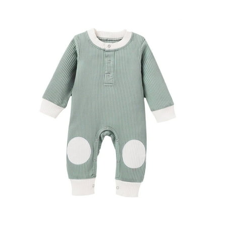 

ZMHEGW Toddler Kids Baby Girls Solid Long Sleeve Romper Bodysuit Clothes