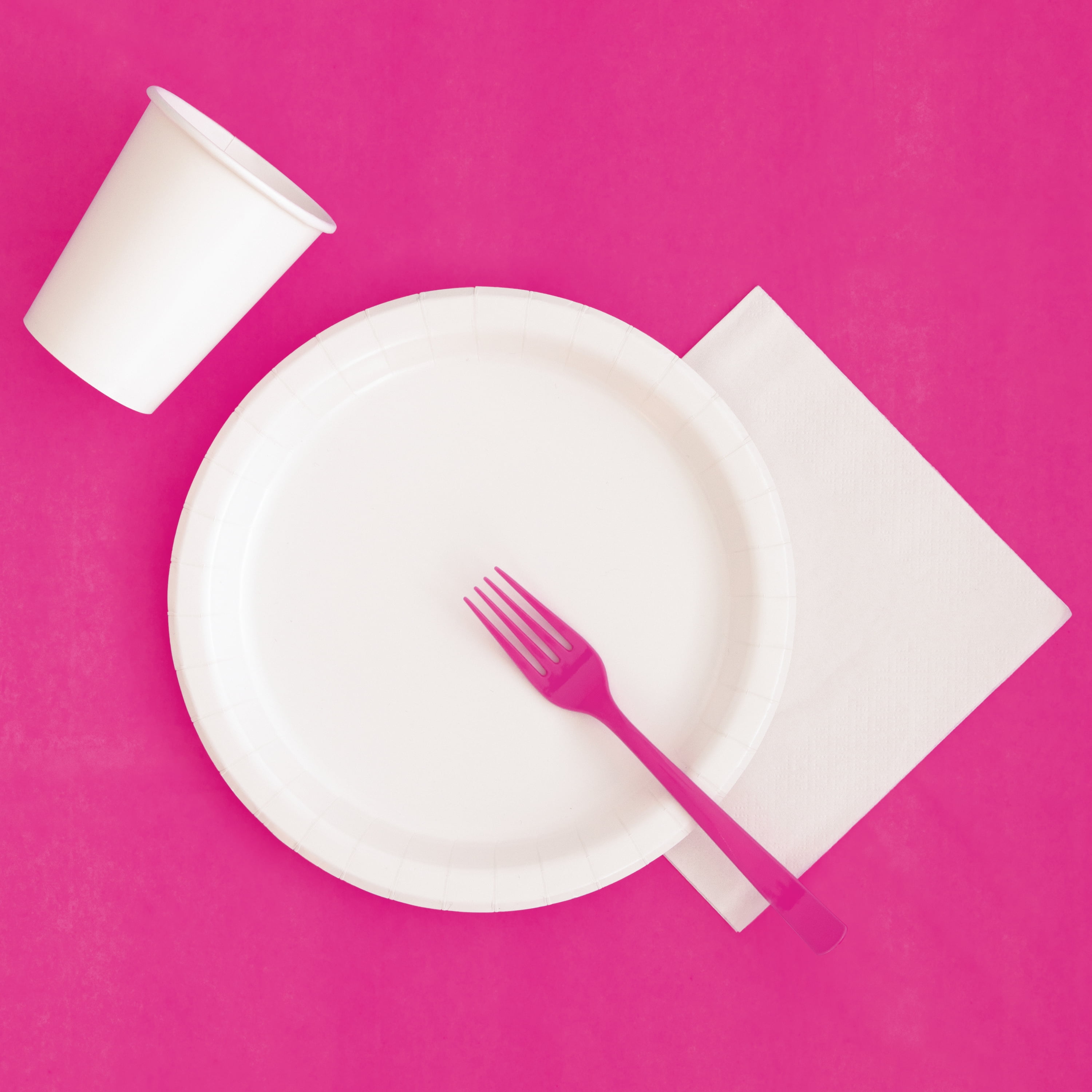 (6 pack) 24CT Pink Disposable Plastic Forks by Way To Celebrate
