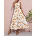 thumbnail image 4 of FreshPretty Summer One Shoulder Dresses for Women Casual Sleeveless High Waist Floral Flowy Smocked Boho Beach Maxi Dress, 4 of 4