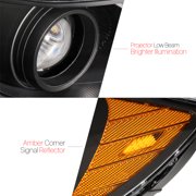 DNA Motoring For 17-18 Hyundai Elantra Black Amber Corner Projector Headlight Lamps Pair