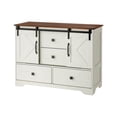 thumbnail image 1 of Ilios Innova | Mueble Organizador con 4 Cajones y 2 Puertas Corredizas, Comoda Cajonera Rústica, Estructura en MDF y Acero, Almacenaje Versátil para Sala, Recámara o Pasillo., 1 of 9