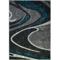 thumbnail image 1 of Spirals Abstract Pattern Area Rug Carpet in Black Grey Blue, 3x5 (2'7" x 4'11", 80cm x 150cm), 1 of 5