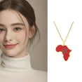 thumbnail image 1 of Becaristey Stainless Steel Easy To Match With Other Accessories Morocco Map Necklace Statement With Style As Shown 1Set, 1 of 6
