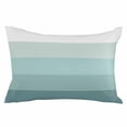 thumbnail image 2 of Teal Ombre Throw Pillow Cover, Pillowcase Protectors with Zipper, Breathable Decorative Lumbar Pillow Case Cover, Modern Abstract Art Farmhouse Striped Pillow Shams for Couch Sofa 16x24Inch, 2 of 8