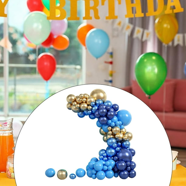 de guirnaldas de globos, conjunto de cadena de globos, suministros para fiestas, arreglo de globos, decoraciones de fiesta, telón de fondo para Azul y Dorado