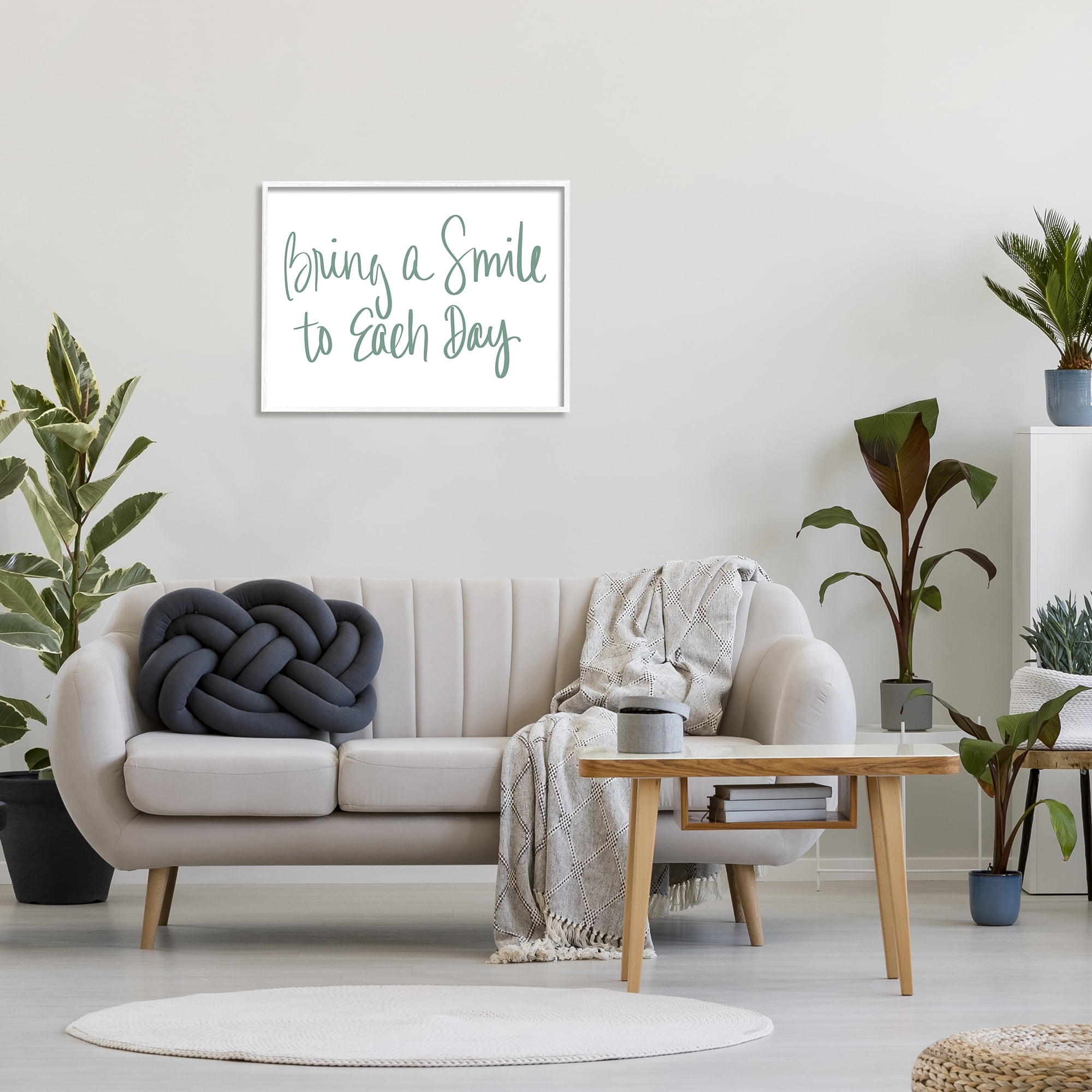Stupell Industries Bring A Smile Each Day Phrase Green Cursive, 24 x 30, Designed by Sd Graphics Studio