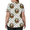 thumbnail image 4 of Garbnen Christmas Scrubs for Women V Neck Short Sleeve Tops for Women Thanksgiving Holiday Nurse Uniforms with Pockets S-5XL, 4 of 5