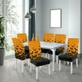 thumbnail image 2 of Halloween Bats Chair Covers for Dining Room Set of 6, Orange Stretch Dining Chair Cover 6 Pieces, Washable Kitchen Parsons Chair Slipcovers 6 Pack, Removable Seat Protector for Home and Party, 2 of 6