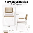 thumbnail image 3 of Bingirl Patio Rattan Chairs Set of 2 Outdoor Dining All Weather Cushions Armrests Metal Frame Garden White, 3 of 7