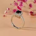 thumbnail image 3 of 2.10CT Princess Lab Created Black Diamond Halo Women's Ring 14K White Gold Plated, 3 of 4