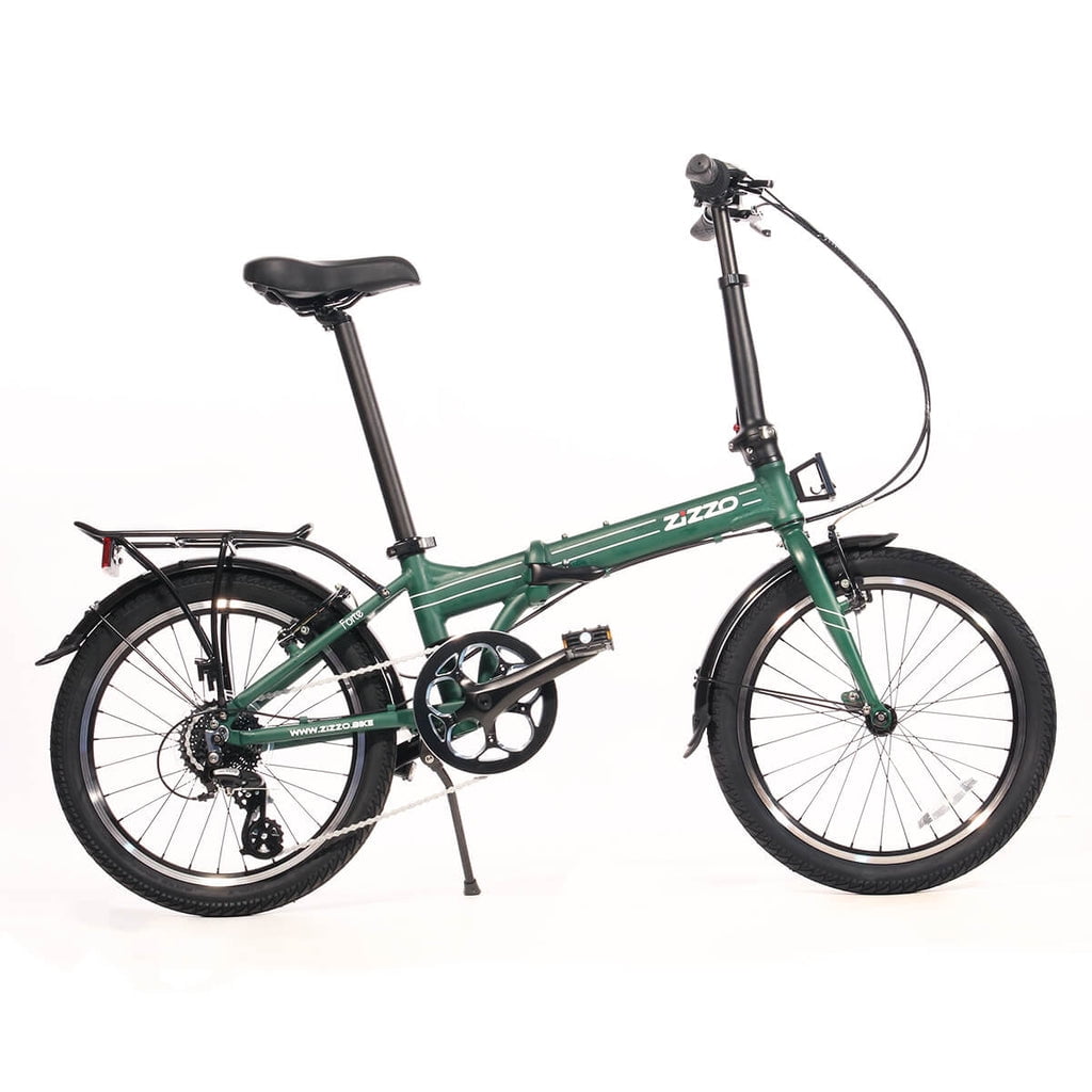 ZiZZO Forte 8-Speed 20" Wheel, Aluminum Folding Road Bicycle for All Genders, Forest Green