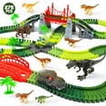 thumbnail image 5 of JoyStone 275 PCS Dinosaur Race Track Toys, Flexible Dinosaur Train Tracks Playset with 2 Dinosaur Cars and 8 Dinosaur Figures, Dinosaur Toys for Boy Girls, 5 of 11