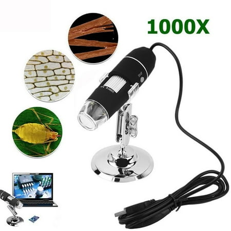 Portable USB di gital Microscope 1000X 8 LED USB 1000X Zoom 8 LED USB Microscope di gital Magnifier Endoscope Camera Video with Stand, USB di gital Microscope,Microscope
