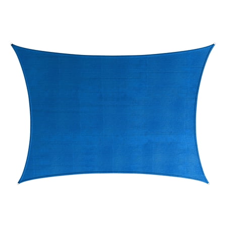 Pure Garden 10x13ft Sun Shade Sail – UV-Blocking Outdoor Canopy with D-Rings & Ropes, Blue