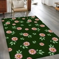 thumbnail image 2 of Pink Daisies Area Rugs 4x6 ft Flower Leaves Plant Green Background Washable Rug Non Slip Indoor Carpet Absorbent Floor Mat for Living Room Bedroom Dining Room, 2 of 9