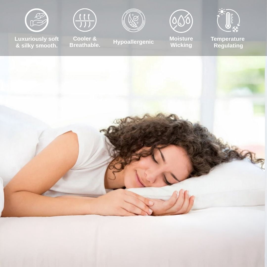 Home Prides Queen Bamboo Sheets Set - 100% Bamboo Viscose, Silky Soft Cooling & Breathable Bamboo Bed Sheets, 4-Piece, 15” deep Pocket, Oeko-Tex Certified, Frosted Blue