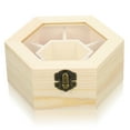 thumbnail image 5 of SHOWERORO Wooden Jewelry Box 1 Pack Unpainted Storage Organizer for Closet 5.9x5.1x2.4 Inches, 5 of 7