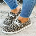 thumbnail image 3 of Women's Casual Canvas Shoes Flat Low Top Leopard Print  Shoes Slip On Lace Up Round Toe Shoes, 3 of 8